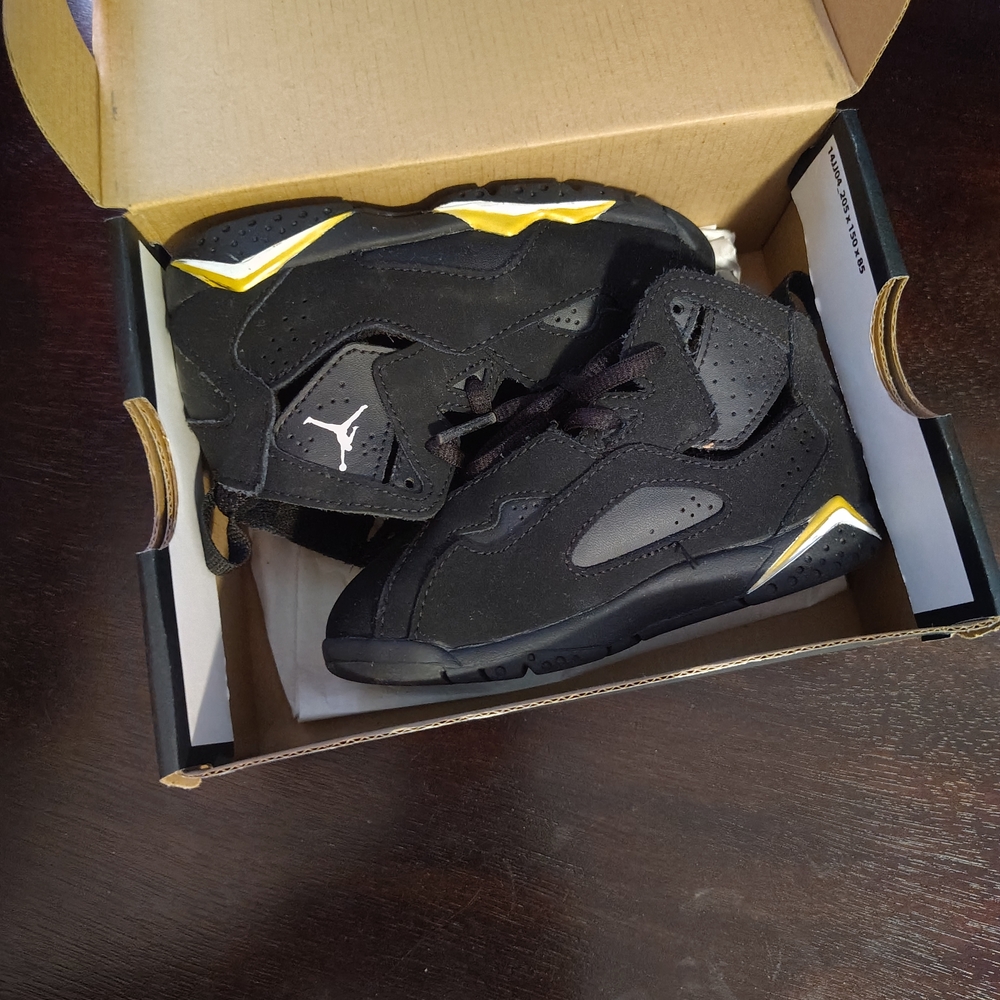 Nike Jordan Kids Black and Yellow Sneakers